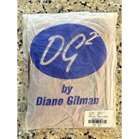 NEW DG2 Diane Gilman Shirt Top Ruffle Cold Shoulder Long Sleeve Size 3X Merlot - Picture 3 of 14